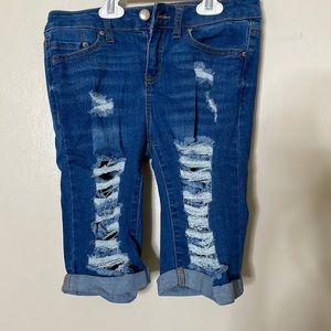Wax Jeans Distressed Ripped Denim Bermuda Short